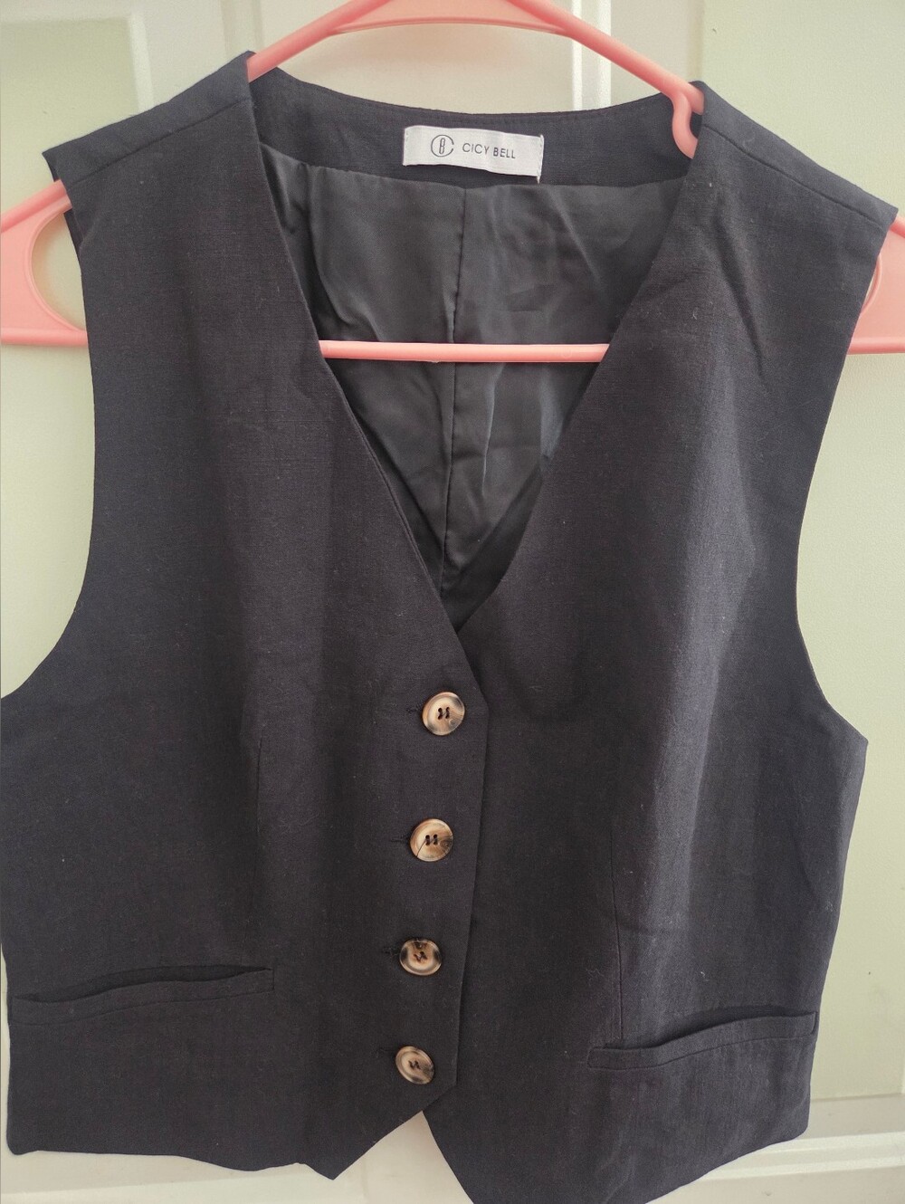 CICY BELL Black Lined Vest